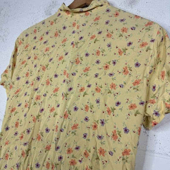 Gap Vintage Y2K Floral Yellow Babydoll Button Front Fairy-core Dress Size Lg - Picture 10 of 10